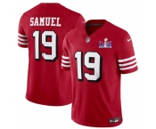 Men's San Francisco 49ers #19 Deebo Samuel New Red 2024 F.U.S.E. Super Bowl LVIII Patch Vapor Untouchable Limited Football Stitched Jersey