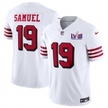 Men's San Francisco 49ers #19 Deebo Samuel New White 2024 F.U.S.E. Super Bowl LVIII Patch Vapor Untouchable Limited Football Stitched Jersey