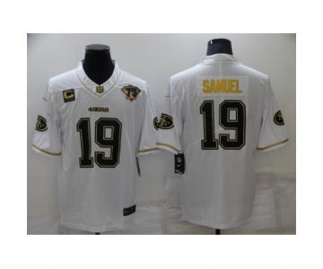 Men's San Francisco 49ers #19 Deebo Samuel Nike White-Gold Limited Throwback Jersey