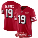 Men's San Francisco 49ers #19 Deebo Samuel Red 2023 F.U.S.E. NFC West Champions Patch Alternate Football Stitched Jersey