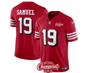 Men's San Francisco 49ers #19 Deebo Samuel Red 2023 F.U.S.E. NFC West Champions Patch Alternate Football Stitched Jersey