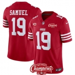 Men's San Francisco 49ers #19 Deebo Samuel Red 2023 F.U.S.E. With 1-star C Ptach And NFC West Champions Patch Football Stitched Jersey