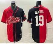 Men's San Francisco 49ers #19 Deebo Samuel Red Black Two Tone Cool Base Stitched Baseball Jersey