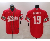 Men's San Francisco 49ers #19 Deebo Samuel Red Mexico Cool Base Stitched Baseball Jersey