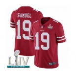 Men's San Francisco 49ers #19 Deebo Samuel Red Team Color Vapor Untouchable Limited Player Super Bowl LIV Bound Football Jersey