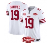 Men's San Francisco 49ers #19 Deebo Samuel White 2023 F.U.S.E. With 1-star C Ptach And NFC West Champions Patch Football Stitched Jersey