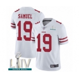 Men's San Francisco 49ers #19 Deebo Samuel White Vapor Untouchable Limited Player Super Bowl LIV Bound Football Jersey