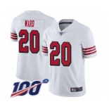 Men's San Francisco 49ers #20 Jimmie Ward Limited White Rush Vapor Untouchable 100th Season Football Jersey