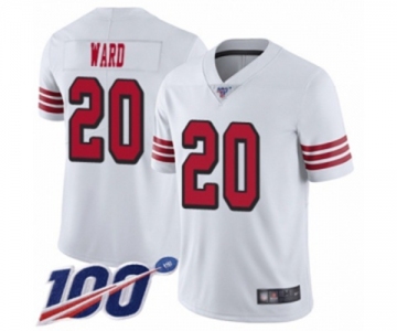 Men's San Francisco 49ers #20 Jimmie Ward Limited White Rush Vapor Untouchable 100th Season Football Jersey