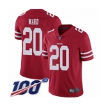 Men's San Francisco 49ers #20 Jimmie Ward Red Team Color Vapor Untouchable Limited Player 100th Season Football Jersey