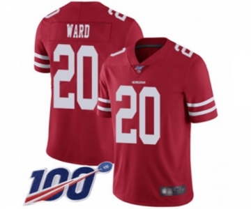 Men's San Francisco 49ers #20 Jimmie Ward Red Team Color Vapor Untouchable Limited Player 100th Season Football Jersey