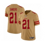 Men's San Francisco 49ers #21 Deion Sanders Limited Gold Inverted Legend Football Jersey