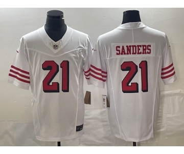 Men's San Francisco 49ers #21 Deion Sanders White 2023 FUSE Color Rush Vapor Untouchable Limited Jersey