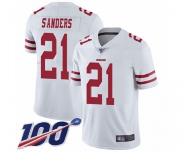 Men's San Francisco 49ers #21 Deion Sanders White Vapor Untouchable Limited Player 100th Season Football Jersey