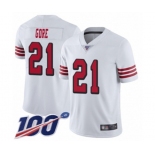 Men's San Francisco 49ers #21 Frank Gore Limited White Rush Vapor Untouchable 100th Season Football Jersey