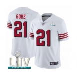 Men's San Francisco 49ers #21 Frank Gore Limited White Rush Vapor Untouchable Super Bowl LIV Bound Football Jersey