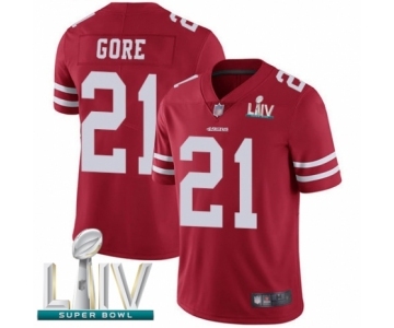 Men's San Francisco 49ers #21 Frank Gore Red Team Color Vapor Untouchable Limited Player Super Bowl LIV Bound Football Jersey