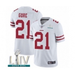 Men's San Francisco 49ers #21 Frank Gore White Vapor Untouchable Limited Player Super Bowl LIV Bound Football Jersey