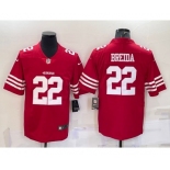 Men's San Francisco 49ers #22 Matt Breida 2022 New Red Vapor Untouchable Stitched Jersey