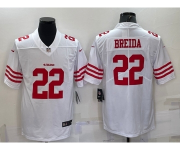 Men's San Francisco 49ers #22 Matt Breida 2022 New White Vapor Untouchable Stitched Jersey