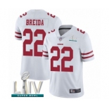 Men's San Francisco 49ers #22 Matt Breida White Vapor Untouchable Limited Player Super Bowl LIV Bound Football Jersey