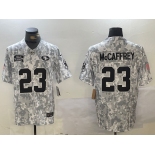 Men's San Francisco 49ers #23 Christian McCaffrey 2024 Arctic Camo Salute To Service Limited Stitched Football Jersey