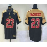 Men's San Francisco 49ers #23 Christian McCaffrey Balck Golden FUSE Vapor Limited Stitched Jersey