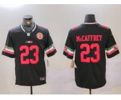 Men's San Francisco 49ers #23 Christian McCaffrey Black F.U.S.E. Mexico With Gate Bridge Patch Vapor Limited Stitched Football Jerseys