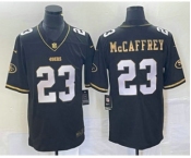 Men's San Francisco 49ers #23 Christian McCaffrey Black Gold Vapor Untouchable Limited Stitched Jersey