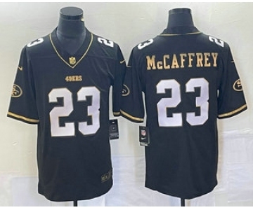 Men's San Francisco 49ers #23 Christian McCaffrey Black Gold Vapor Untouchable Limited Stitched Jersey