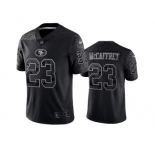 Men's San Francisco 49ers #23 Christian McCaffrey Black Reflective Limited Stitched Football Jersey