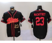 Men's San Francisco 49ers #23 Christian McCaffrey Black With Patch Cool Base Stitched Baseball Jerseys