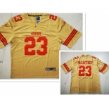 Men's San Francisco 49ers #23 Christian McCaffrey Gold NEW 2022 Inverted Legend Stitched NFL Nike Limited Jersey