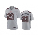 Men's San Francisco 49ers #23 Christian McCaffrey Gray Atmosphere Fashion Stitched Game Jersey