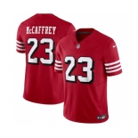 Men's San Francisco 49ers #23 Christian McCaffrey New Red 2023 F.U.S.E. Vapor Untouchable Limited Stitched Football Jersey