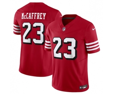 Men's San Francisco 49ers #23 Christian McCaffrey New Red 2023 F.U.S.E. Vapor Untouchable Limited Stitched Football Jersey