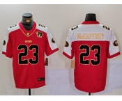 Men's San Francisco 49ers #23 Christian McCaffrey Red F.U.S.E. Mexico With Gate Bridge Patch Vapor Limited Stitched Football Jersey