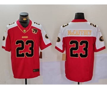 Men's San Francisco 49ers #23 Christian McCaffrey Red F.U.S.E. Mexico With Gate Bridge Patch Vapor Limited Stitched Football Jersey