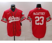 Men's San Francisco 49ers #23 Christian McCaffrey Red Mexico Cool Base Stitched Baseball Jersey