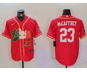 Men's San Francisco 49ers #23 Christian McCaffrey Red With Patch Cool Base Stitched Baseball Jerseys