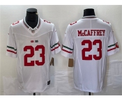 Men's San Francisco 49ers #23 Christian McCaffrey White 2023 F.U.S.E. Vapor Untouchable Limited Football Stitched Jersey