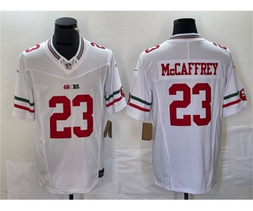 Men's San Francisco 49ers #23 Christian McCaffrey White 2023 F.U.S.E. Vapor Untouchable Limited Football Stitched Jersey