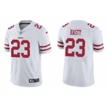 Men's San Francisco 49ers #23 JaMycal Hasty 2021 White Vapor Untouchable Limited Stitched Jersey