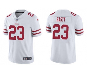 Men's San Francisco 49ers #23 JaMycal Hasty 2021 White Vapor Untouchable Limited Stitched Jersey