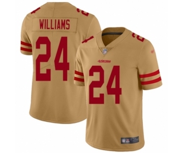 Men's San Francisco 49ers #24 K'Waun Williams Limited Gold Inverted Legend Football Jersey