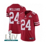 Men's San Francisco 49ers #24 K'Waun Williams Red Team Color Vapor Untouchable Limited Player Super Bowl LIV Bound Football Jersey