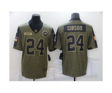 Men's San Francisco 49ers #24 Team Antonio Gibson Nike Olive 2021 Salute To Service Limited Player Jersey