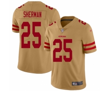 Men's San Francisco 49ers #25 Richard Sherman Limited Gold Inverted Legend Football Jersey