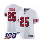 Men's San Francisco 49ers #25 Richard Sherman Limited White Rush Vapor Untouchable 100th Season Football Jersey