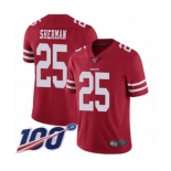 Men's San Francisco 49ers #25 Richard Sherman Red Team Color Vapor Untouchable Limited Player 100th Season Football Jersey